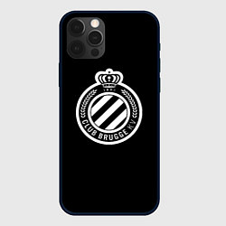 Чехол для iPhone 12 Pro Брюгге fc club белое лого, цвет: 3D-черный