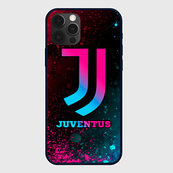Чехол для iPhone 12 Pro Juventus - neon gradient, цвет: 3D-черный