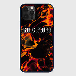 Чехол для iPhone 12 Pro Burzum red lava, цвет: 3D-черный