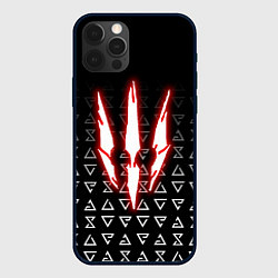 Чехол для iPhone 12 Pro The witcher - red logo, цвет: 3D-черный