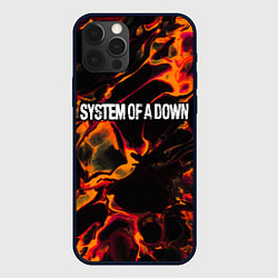 Чехол для iPhone 12 Pro System of a Down red lava, цвет: 3D-черный