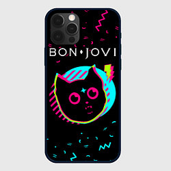 Чехол для iPhone 12 Pro Bon Jovi - rock star cat, цвет: 3D-черный