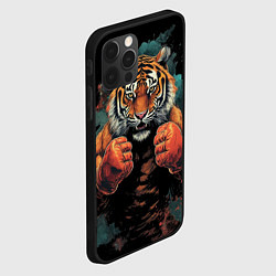 Чехол для iPhone 12 Pro Тигр в стойке тайский бокс, цвет: 3D-черный — фото 2