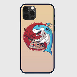 Чехол для iPhone 12 Pro Sushi shark, цвет: 3D-черный