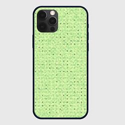 Чехол для iPhone 12 Pro Салатовый паттерн в мелкую полосочку, цвет: 3D-черный