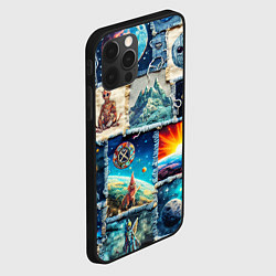 Чехол для iPhone 12 Pro Разнообразие миров - пэчворк, цвет: 3D-черный — фото 2