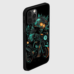 Чехол для iPhone 12 Pro Скелет на мото арт, цвет: 3D-черный — фото 2