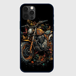 Чехол для iPhone 12 Pro Мотоцикл абстракции, цвет: 3D-черный