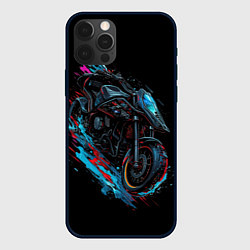 Чехол для iPhone 12 Pro Мотоцикл в стиле киберпанк, цвет: 3D-черный