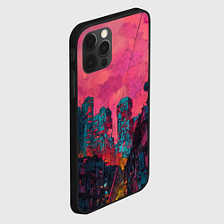 Чехол для iPhone 12 Pro Абстрактный город в неоновых цветах, цвет: 3D-черный — фото 2
