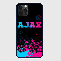 Чехол для iPhone 12 Pro Ajax - neon gradient посередине, цвет: 3D-черный