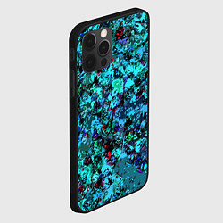 Чехол для iPhone 12 Pro Абстракция яркий бирюзовый, цвет: 3D-черный — фото 2