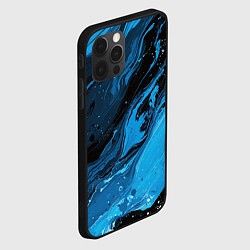 Чехол для iPhone 12 Pro Черно-синяя абстракция геометрическая, цвет: 3D-черный — фото 2