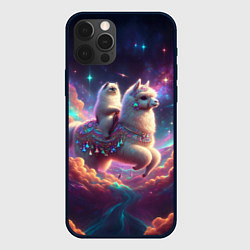 Чехол для iPhone 12 Pro Космос и кот едет верхом на альпаке, цвет: 3D-черный