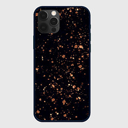 Чехол для iPhone 12 Pro Чёрно-синий с золотым напылением, цвет: 3D-черный