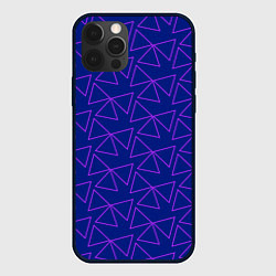 Чехол для iPhone 12 Pro Паттерн из контурных треугольников, цвет: 3D-черный