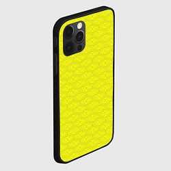 Чехол для iPhone 12 Pro Паттерн овалов на желтом, цвет: 3D-черный — фото 2