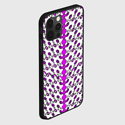 Чехол для iPhone 12 Pro Розовые киберпанк ячейки на белом фоне, цвет: 3D-черный — фото 2