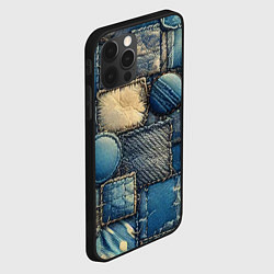 Чехол для iPhone 12 Pro Denim patchwork - ai art, цвет: 3D-черный — фото 2