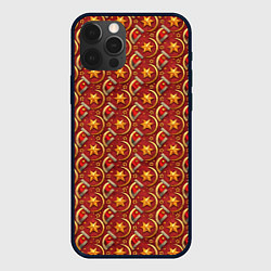 Чехол для iPhone 12 Pro Паттерн СССР звезды, цвет: 3D-черный