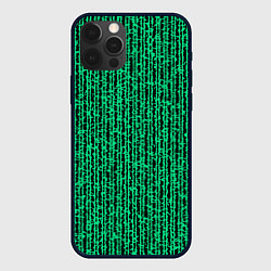 Чехол для iPhone 12 Pro Полосатый чёрно-зелёный, цвет: 3D-черный
