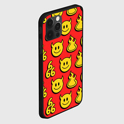 Чехол для iPhone 12 Pro 666 y2k emoji pattern, цвет: 3D-черный — фото 2