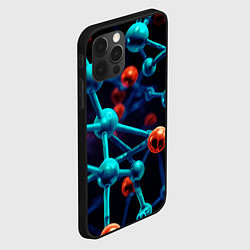 Чехол для iPhone 12 Pro Молекулы под микроскопом, цвет: 3D-черный — фото 2