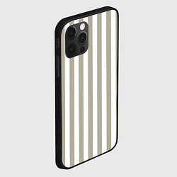 Чехол для iPhone 12 Pro Бежевый в широкую полоску, цвет: 3D-черный — фото 2