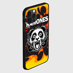 Чехол для iPhone 12 Pro Ramones рок панда и огонь, цвет: 3D-черный — фото 2