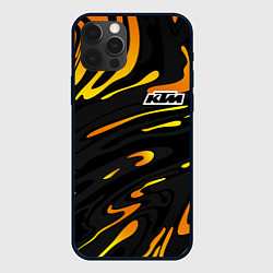 Чехол для iPhone 12 Pro KTM - orange liquid, цвет: 3D-черный