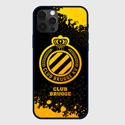 Чехол для iPhone 12 Pro Club Brugge - gold gradient, цвет: 3D-черный