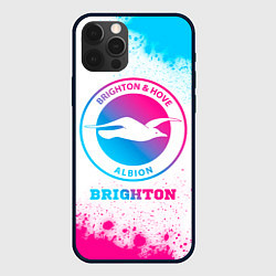 Чехол для iPhone 12 Pro Brighton neon gradient style, цвет: 3D-черный