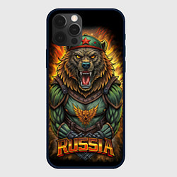 Чехол для iPhone 12 Pro Мощный военный медведь СССР, цвет: 3D-черный