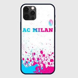 Чехол для iPhone 12 Pro AC Milan neon gradient style посередине, цвет: 3D-черный