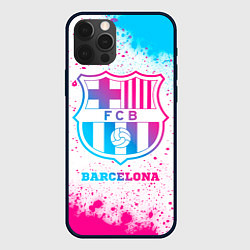 Чехол для iPhone 12 Pro Barcelona neon gradient style, цвет: 3D-черный