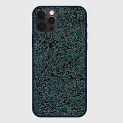 Чехол для iPhone 12 Pro Чёрно-бирюзовый эффект объёмной текстуры, цвет: 3D-черный