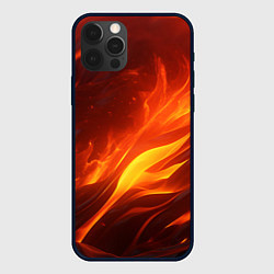 Чехол для iPhone 12 Pro Яркие языки пламени, цвет: 3D-черный