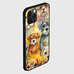 Чехол для iPhone 12 Pro Красочный паттерн с щенками, цвет: 3D-черный — фото 2