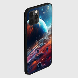 Чехол для iPhone 12 Pro Космос фантастическая планета, цвет: 3D-черный — фото 2