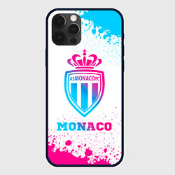 Чехол для iPhone 12 Pro Monaco neon gradient style, цвет: 3D-черный