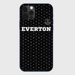 Чехол для iPhone 12 Pro Everton sport на темном фоне посередине, цвет: 3D-черный