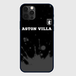 Чехол для iPhone 12 Pro Aston Villa sport на темном фоне посередине, цвет: 3D-черный