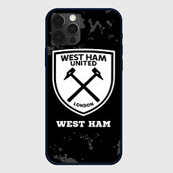 Чехол для iPhone 12 Pro West Ham sport на темном фоне, цвет: 3D-черный