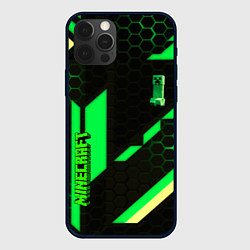 Чехол для iPhone 12 Pro Minecraft creeper game pattern, цвет: 3D-черный