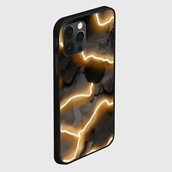 Чехол для iPhone 12 Pro Электрический удар молнии паттерн, цвет: 3D-черный — фото 2