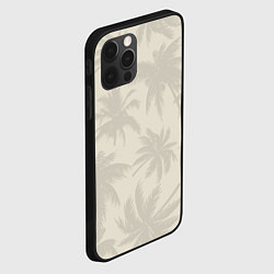 Чехол для iPhone 12 Pro Бежевые пальмы паттерн, цвет: 3D-черный — фото 2