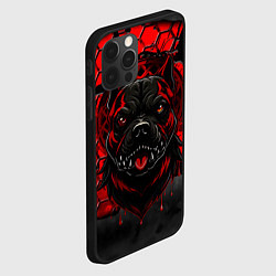 Чехол для iPhone 12 Pro Раздражённый питбуль голова, цвет: 3D-черный — фото 2