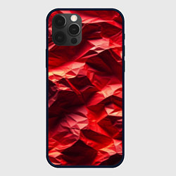 Чехол для iPhone 12 Pro Эффект текстуры мятой красной бумаги, цвет: 3D-черный