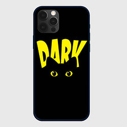 Чехол для iPhone 12 Pro Черный кот светящиеся глаза - dark, цвет: 3D-черный