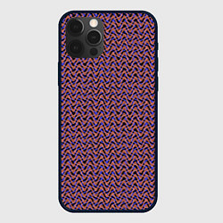Чехол для iPhone 12 Pro Фиолетово-коричневые волнистые линии, цвет: 3D-черный